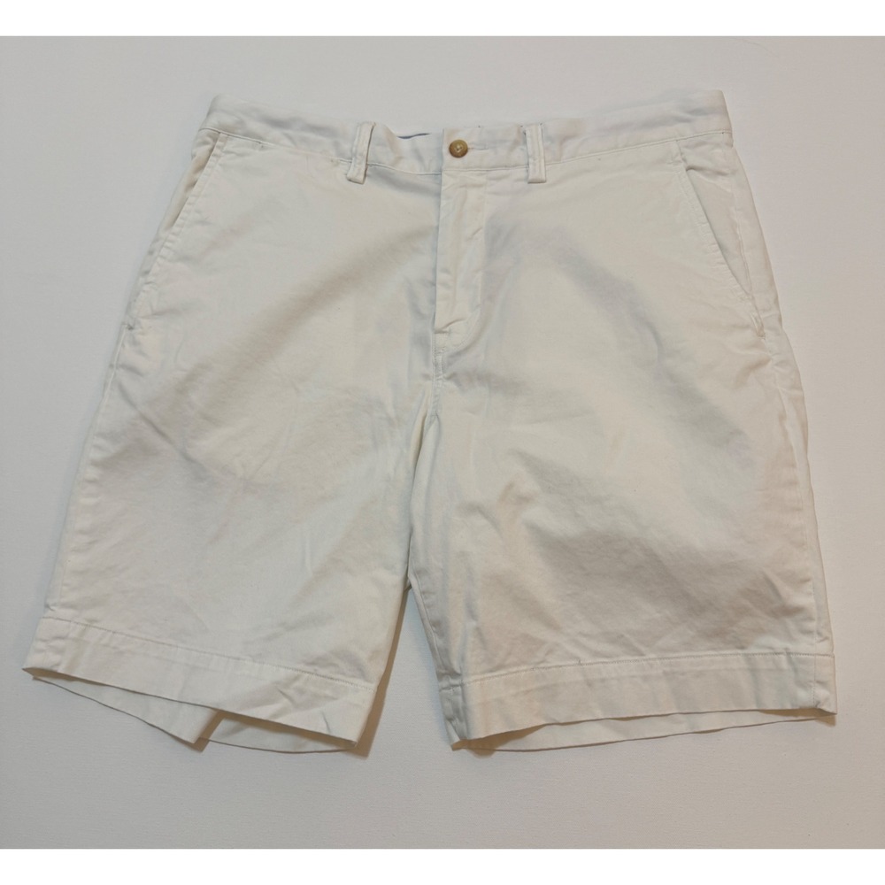 Polo Ralph Lauren Mens 33 Stretch Classic Fit Chino Shorts Cream Off White 9"